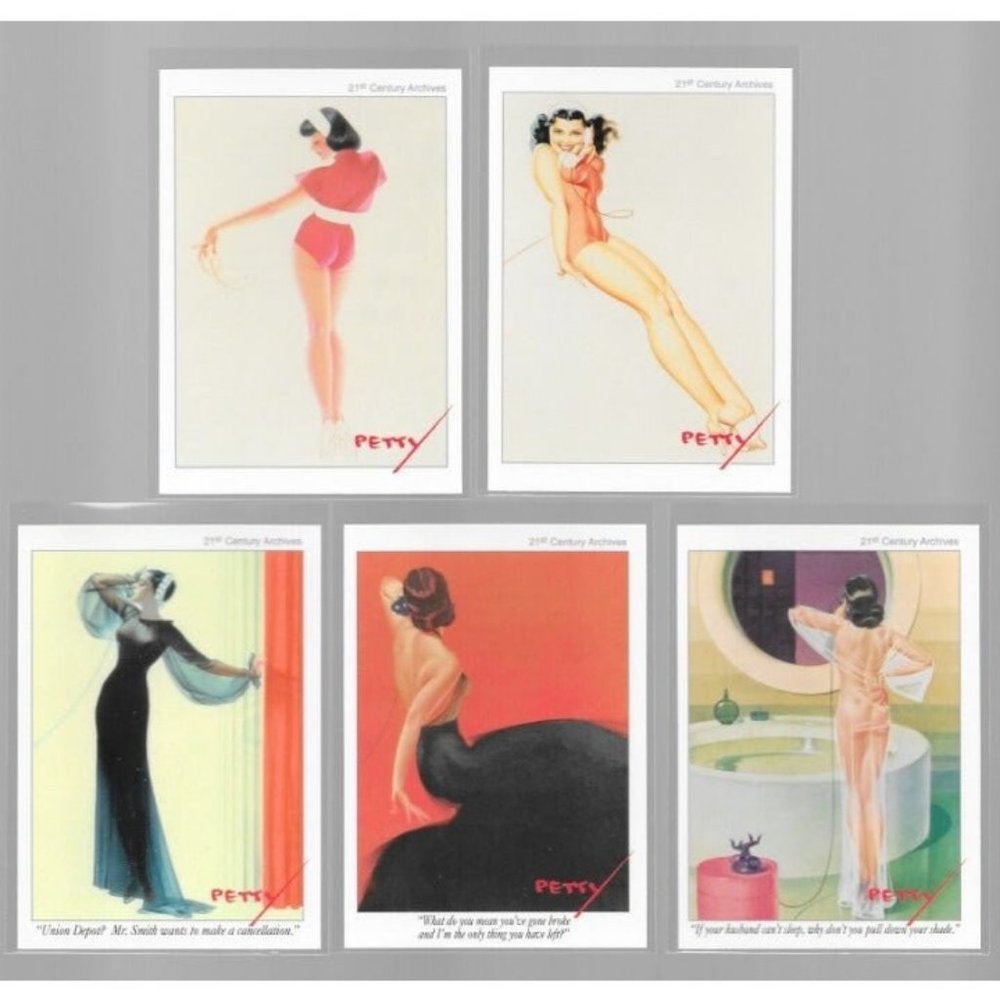 Lot of 5 - 1995 George Petty Pin-Up Girls Brunette Trading Cards